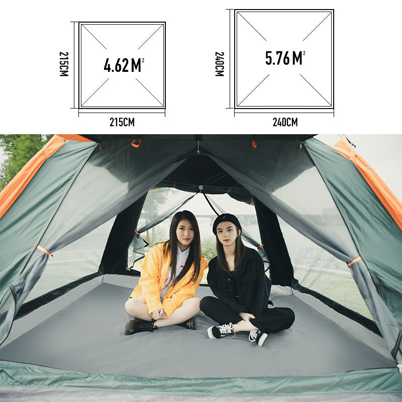 3-Person Beach & Camping Tent – Silver-Coated T210 Waterproof Quick-Pitch Tent with Optional Ground Mat