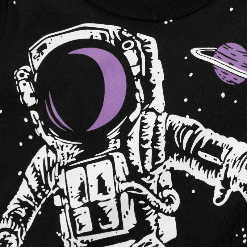 Children's Long Sleeve Cartoon Cotton T-Shirt Black | Ages 2-9
