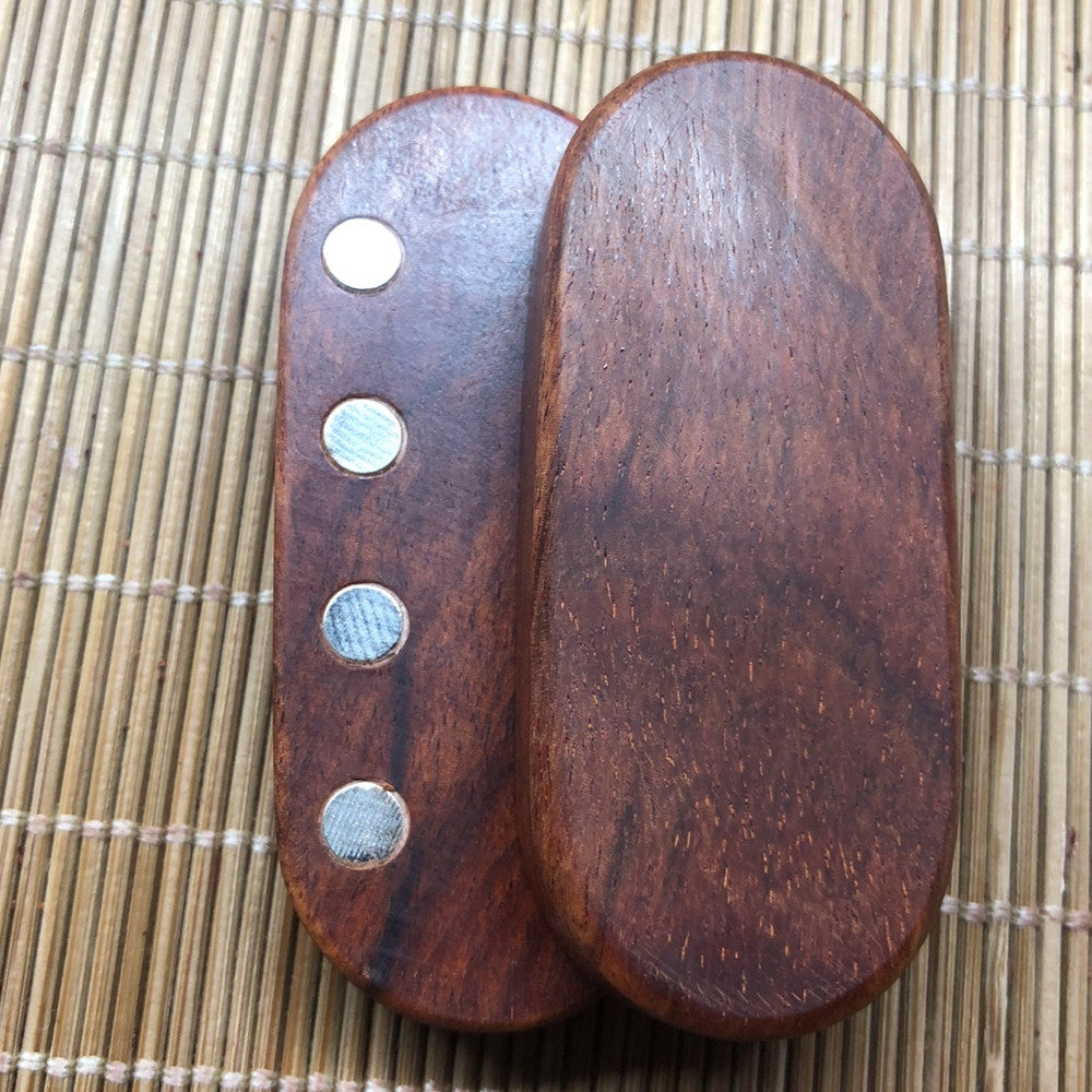 Ebony Wood Double-Sided Engraved Decompression Toy