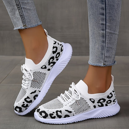 Women's Leopard Print Mesh Lace-Up Sneakers | EU 35–43