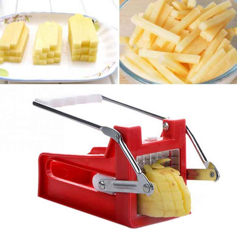 Stainless Steel Potato Cutter & French Fries Slicer – 2-Blade Chopper
