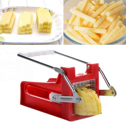 Stainless Steel Potato Cutter & French Fries Slicer – 2-Blade Chopper