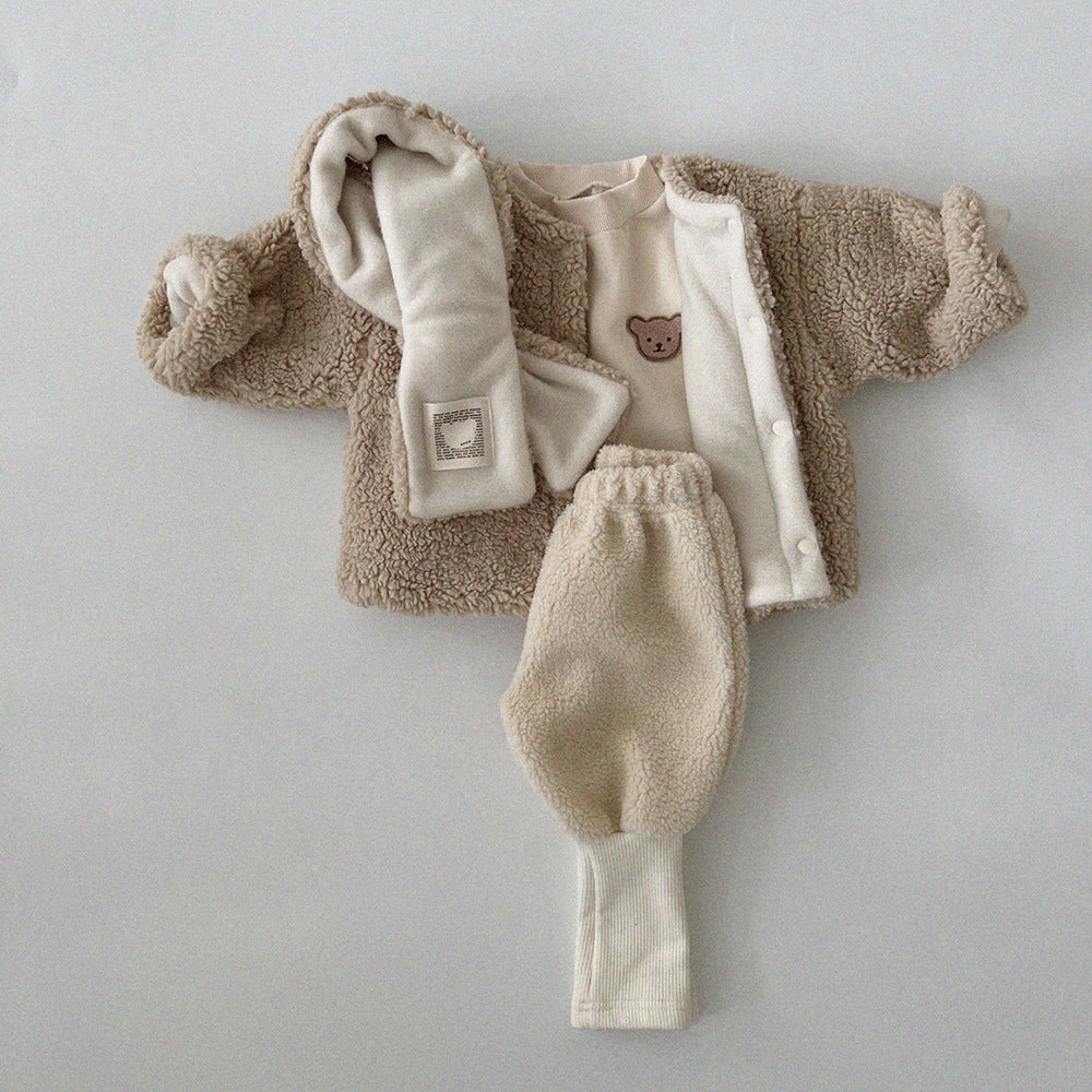 Baby & Toddler Velvet Pullover Sweatshirt | Warm Round Neck Top