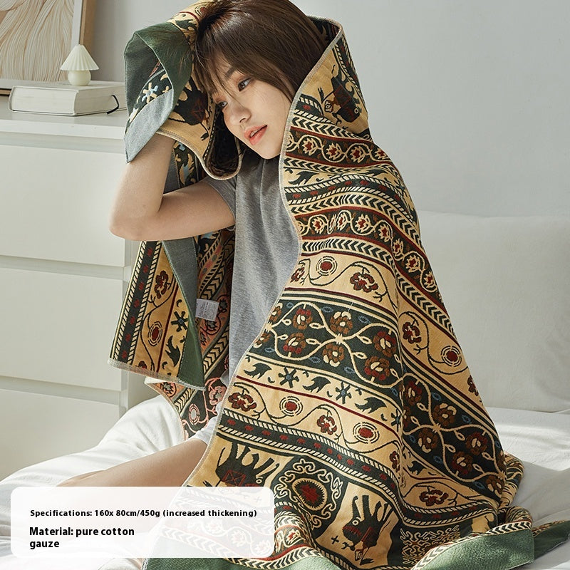 Bohemian Cotton Gauze Beach & Bath Towel | Oversized 160×80cm | 7 Designs