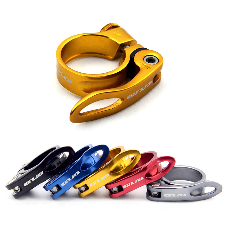 GUB Lightweight Bicycle Seat Tube Clamp – CX-18 31.8mm & CX-49 34.9mm Titanium, Black & Red