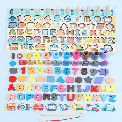 Montessori Wooden Math & Fishing Board Toy