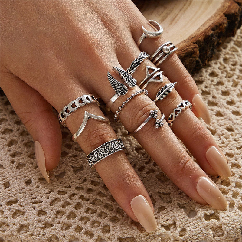 Women's Alloy Ring Set with Gemstone Inlay | 26 Designs | Stackable Rings