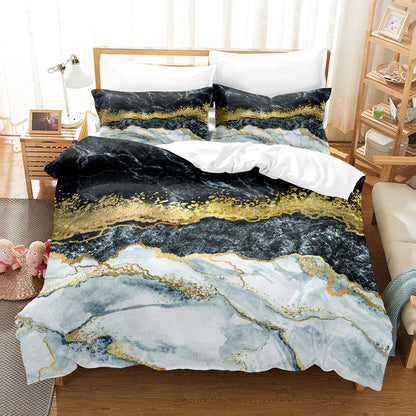 Marble Print Brushed Microfibre Duvet Cover Set | 12 Sizes