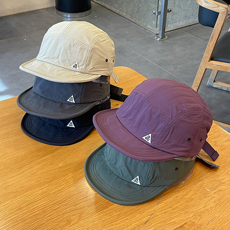 Women's Short Brim Cap - Quick-Dry Triangle Embroidery Dome Cap