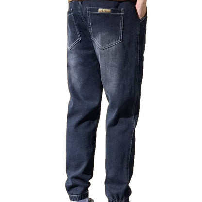 Men's Fleece-Lined Denim-Look Jogger Trousers | Warm M-5XL