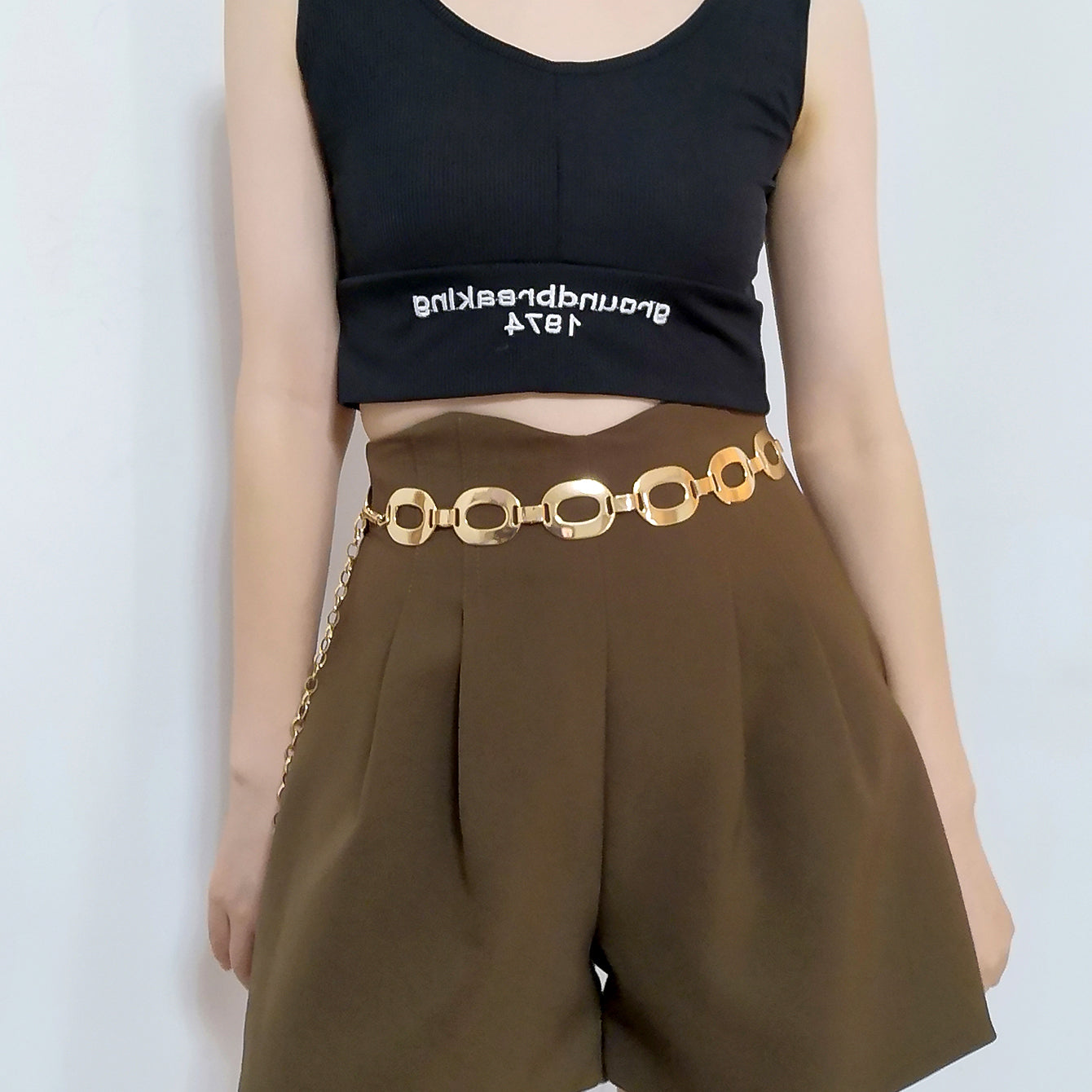 Women's Gold Waist Chain Belt – Hollow-Out Alloy Body Jewellery