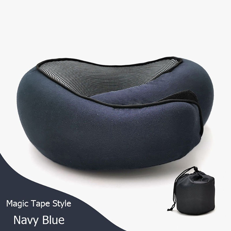 Memory Foam Travel Neck Pillow — U-Shaped Neck Support for Flights, Commuting & Long Journeys