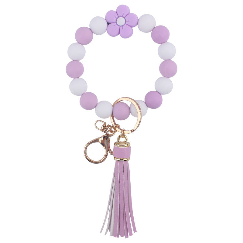 Silicone Flower Bracelet Keychain | 10 Colours