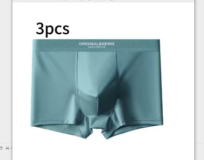 Men's Satin Nylon Boxer Briefs – Breathable Mid-Waist 5 Colours