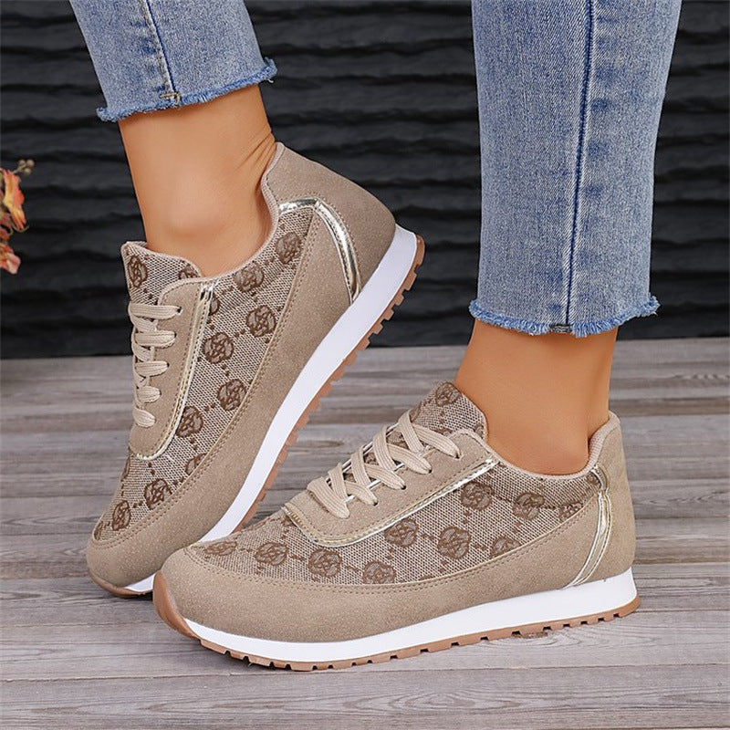 Women's Flat Lace-Up PU Leather Casual Sneakers | EU 35–43