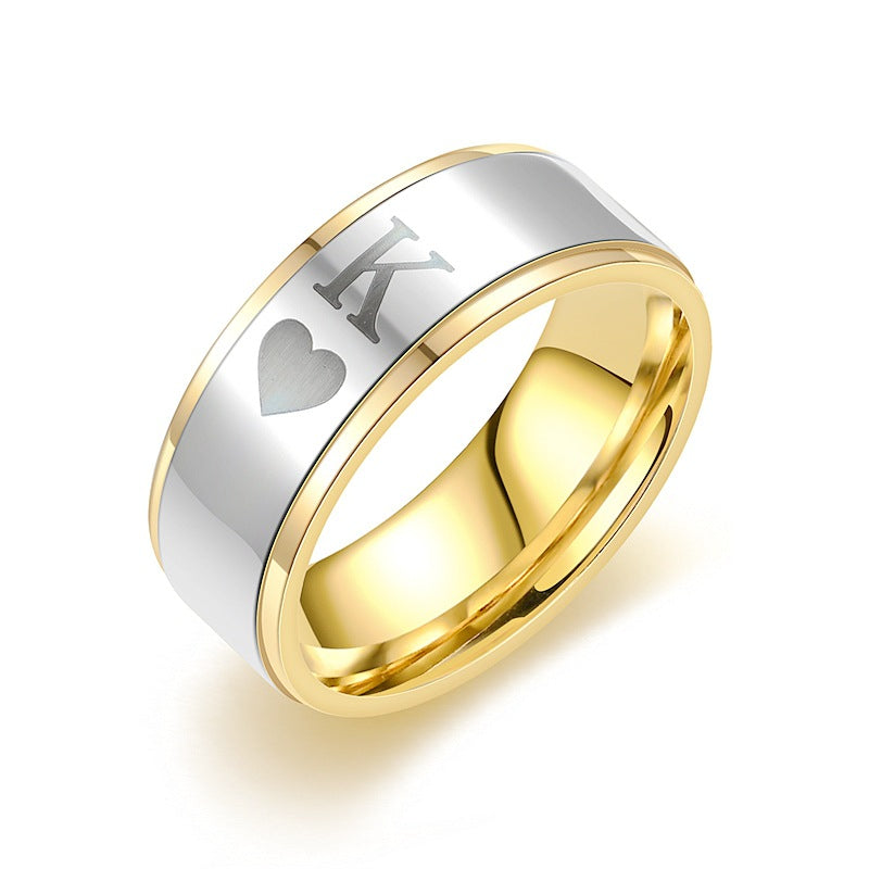 Titanium Steel Couple Ring – Electroplated Gold Band for Men & Women