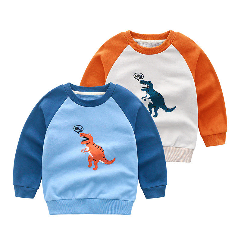 Children's Cartoon Print Cotton Long Sleeve Top | Boys Pullover Sweatshirt