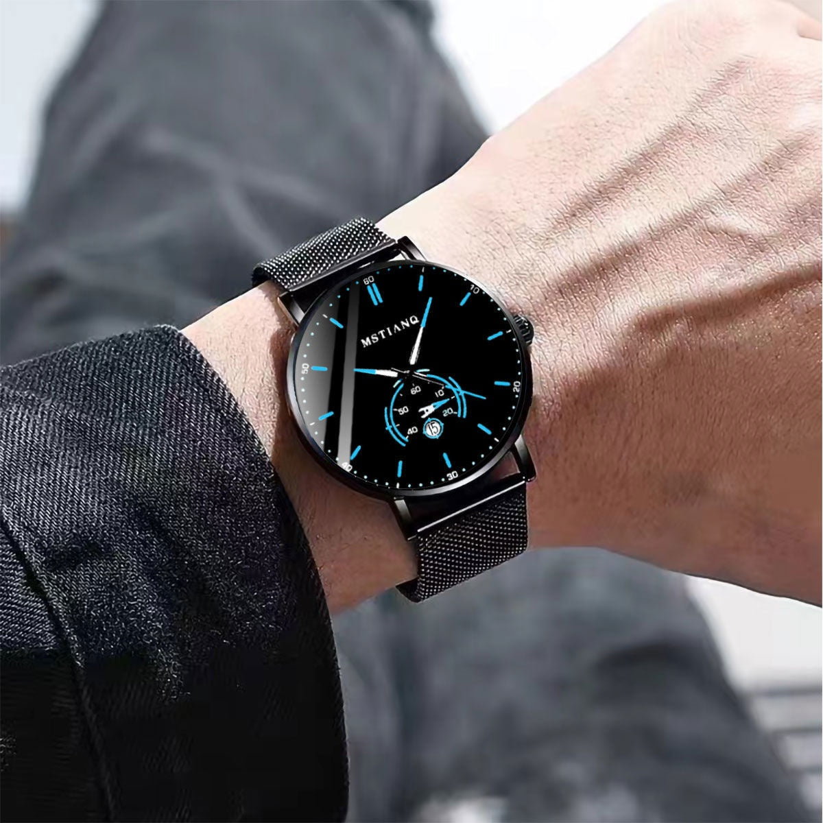 Men’s Casual Alloy Watch – 10mm, 4 Dial Colours, 3 Strap Styles