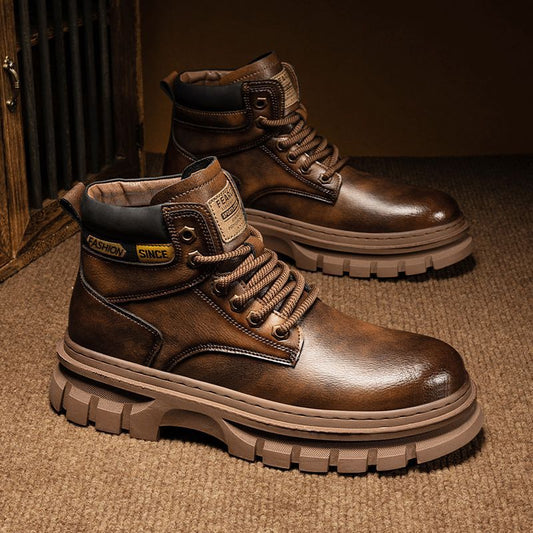 Men's Classic Martin Boots | Workwear Lace-Up Mid-Calf