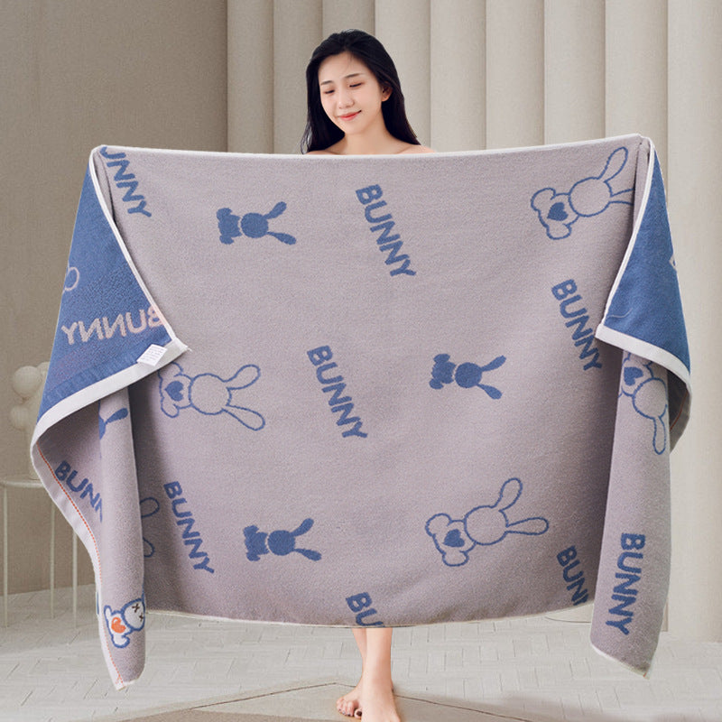 Animal Print Jacquard Cotton Bath Towel | Dogs, Cats & Rabbits | 2 Colours
