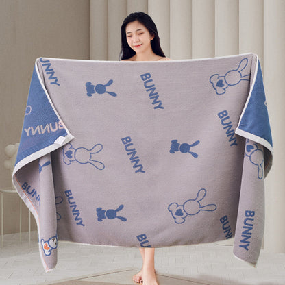 Animal Print Jacquard Cotton Bath Towel | Dogs, Cats & Rabbits | 2 Colours