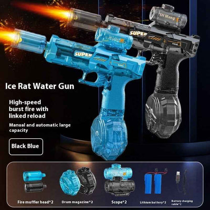 LED Lights Electric Water Guns Children Simulated Shooting Recoil Powerful Automatic Water Spray Gun Kids Summer Outdoor Toys