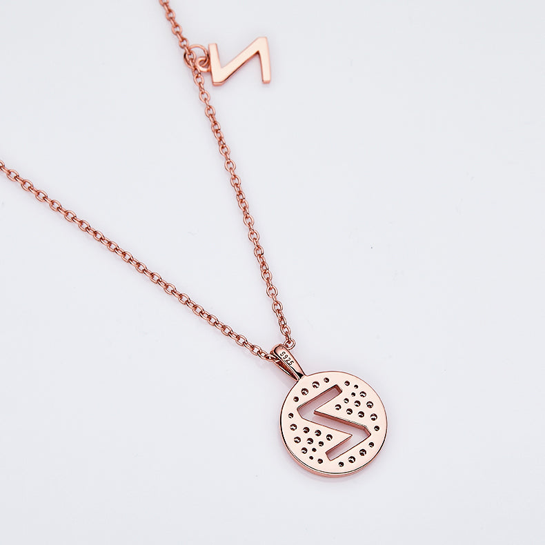 Moissanite Letter Z Necklace | Platinum-Plated S925 Silver | GRA Certified