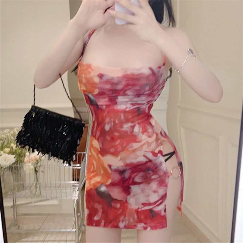Women's Floral Print Sleeveless Mini Dress