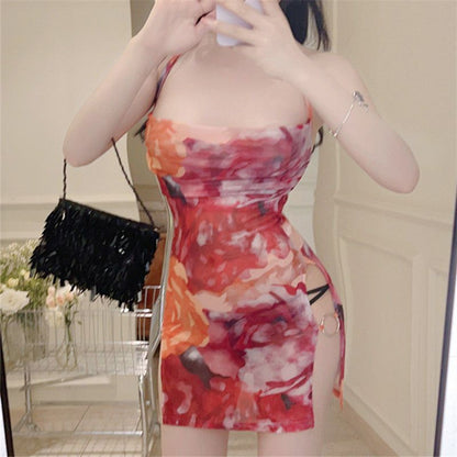 Women's Floral Print Sleeveless Mini Dress