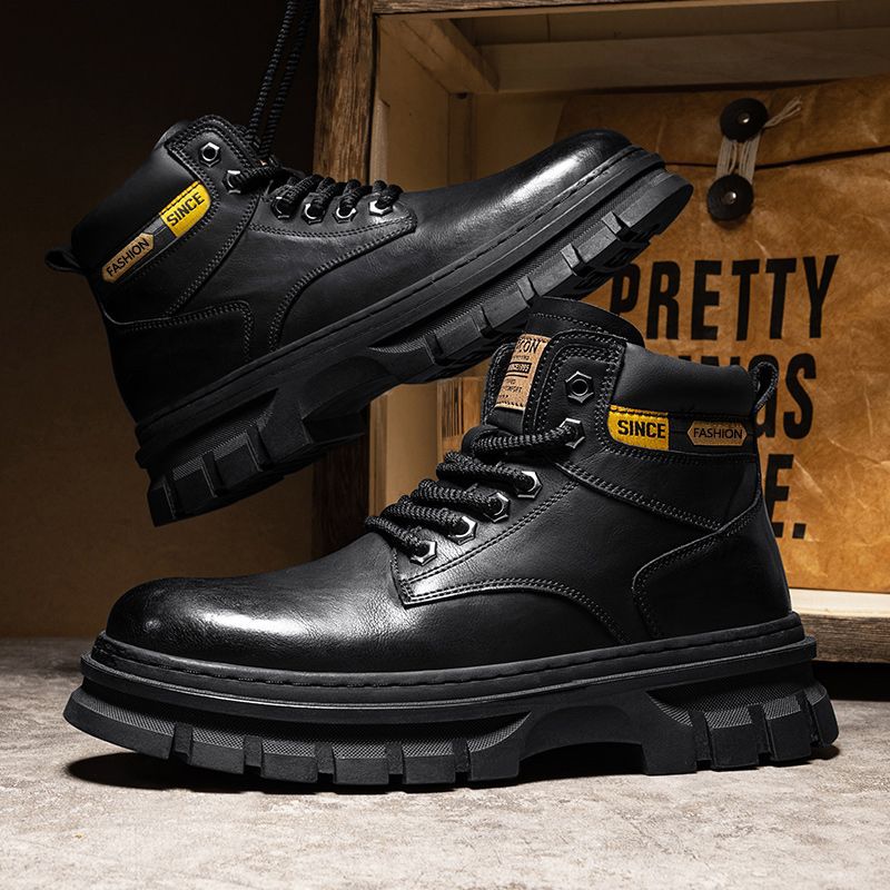 Men's Classic Martin Boots | Workwear Lace-Up Mid-Calf