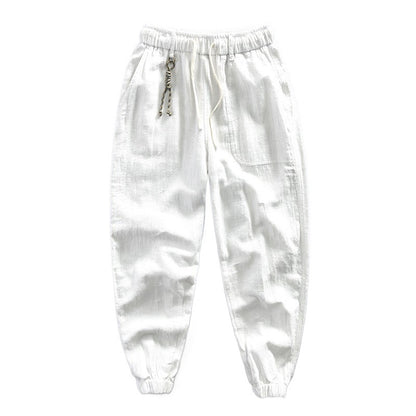 Men's Cotton-Linen Tapered Cropped Trousers | 5 Colours M-4XL