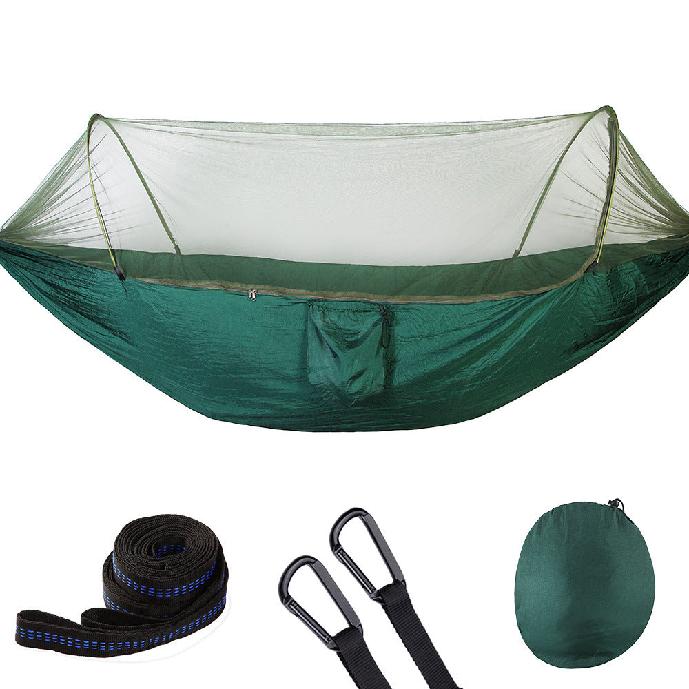 Pop-Up Camping Hammock with Integrated Mosquito Net – 210T Nylon 250x120cm & 290x140cm 9 Colours