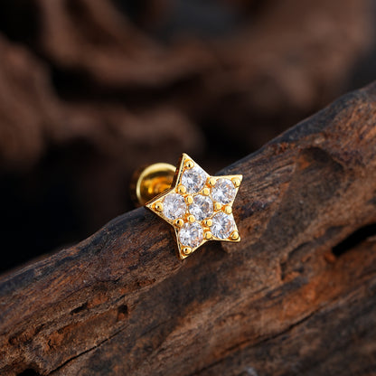 Micro-Set Zircon Ear Cuff | Minimalist Stainless Steel Single Ear Stud
