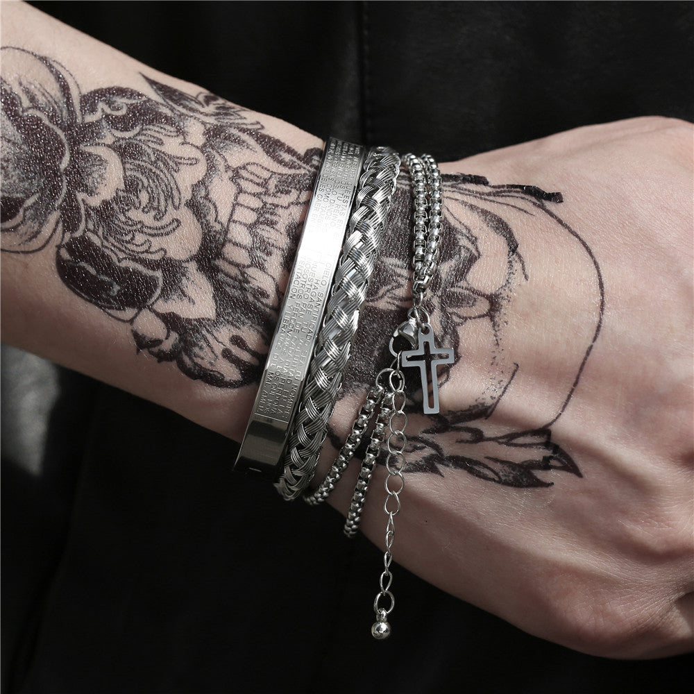 Men's Alloy Bangle Bracelets – Silver & Gold Plated Wrist Stack