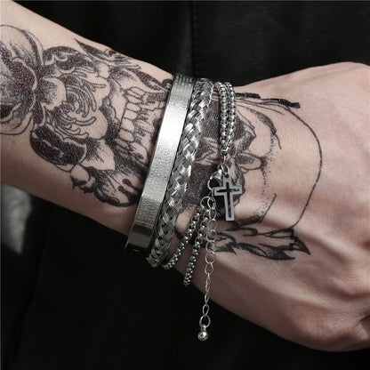 Men's Alloy Bangle Bracelets – Silver & Gold Plated Wrist Stack