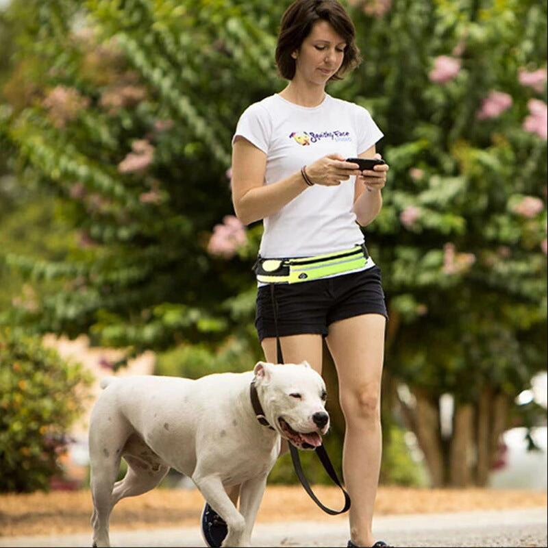 Hands-Free Dog Running Belt | Bungee Leash Waist Pack with Phone Pocket