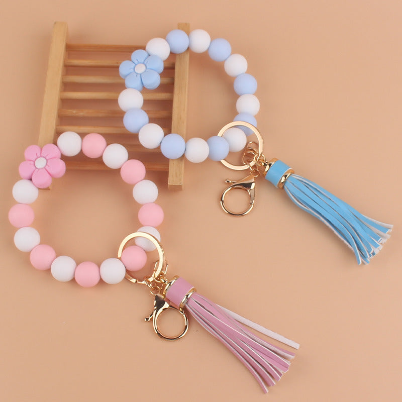 Silicone Flower Bracelet Keychain | 10 Colours