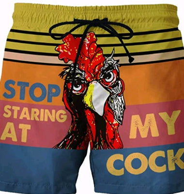 Men's Printed Cropped Beach Shorts