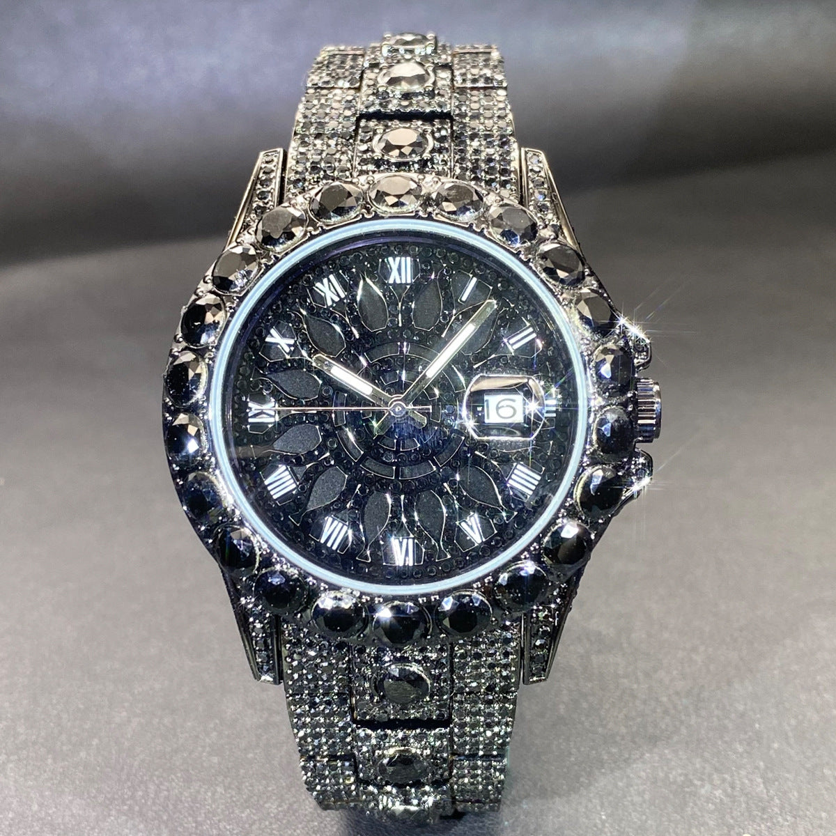 Full Diamond-Encrusted Men's Fashion Watch | Iced Out Statement Watch