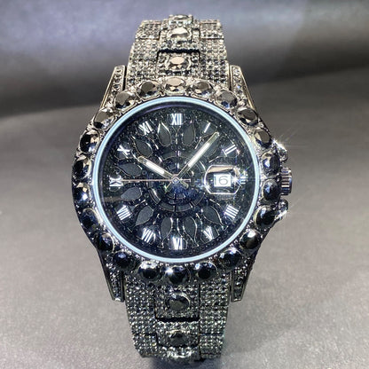 Full Diamond-Encrusted Men's Fashion Watch | Iced Out Statement Watch