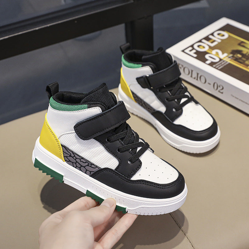 Children's High-Top Velcro Sneakers | Synthetic Leather | EU 28-38