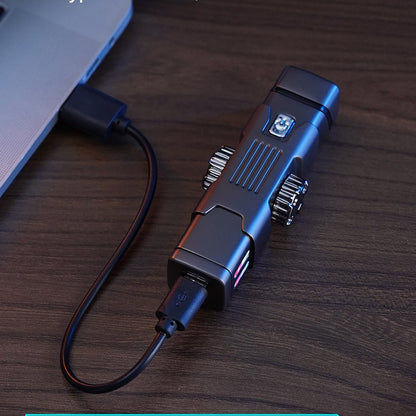 LED USB Rechargeable Metal Lighter | Colourful Lights | Grey Pink Purple Silver