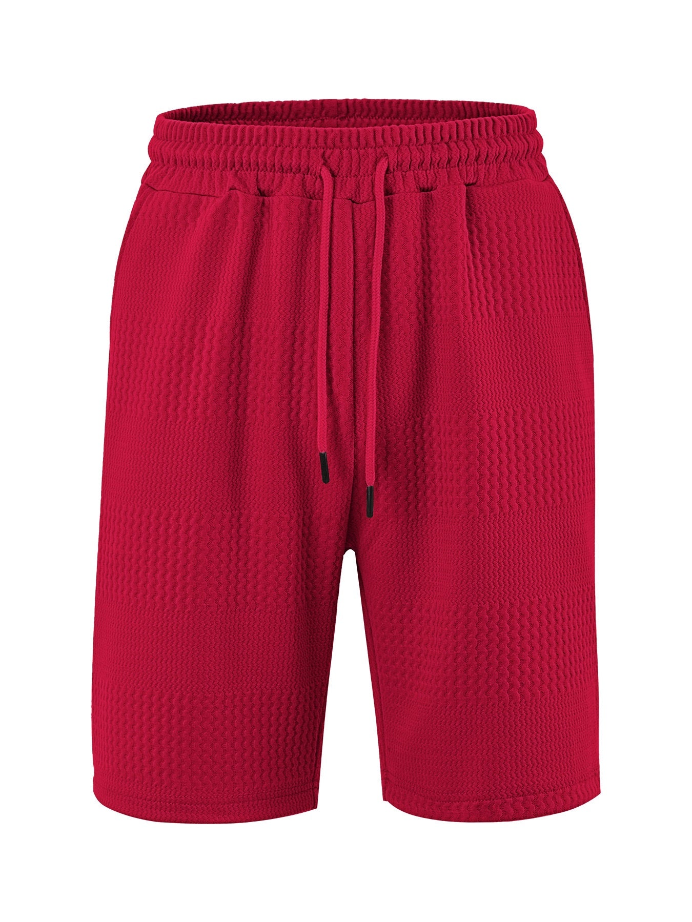 Men's Jacquard Stripe Casual Shorts | Polyester Loose Fit S-3XL
