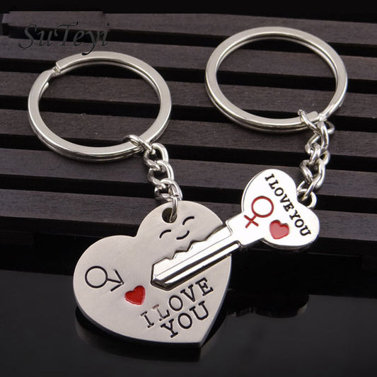 Magnetic Heart Lock & Key Couple Keychain | Romantic Gift | JP Collections