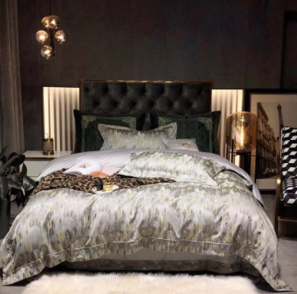 Jacquard & Satin Cotton Bedding Set 4 Piece | 15 Patterns 2 Sizes