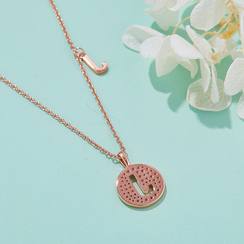 S925 Silver Moissanite Initial J Pendant Necklace