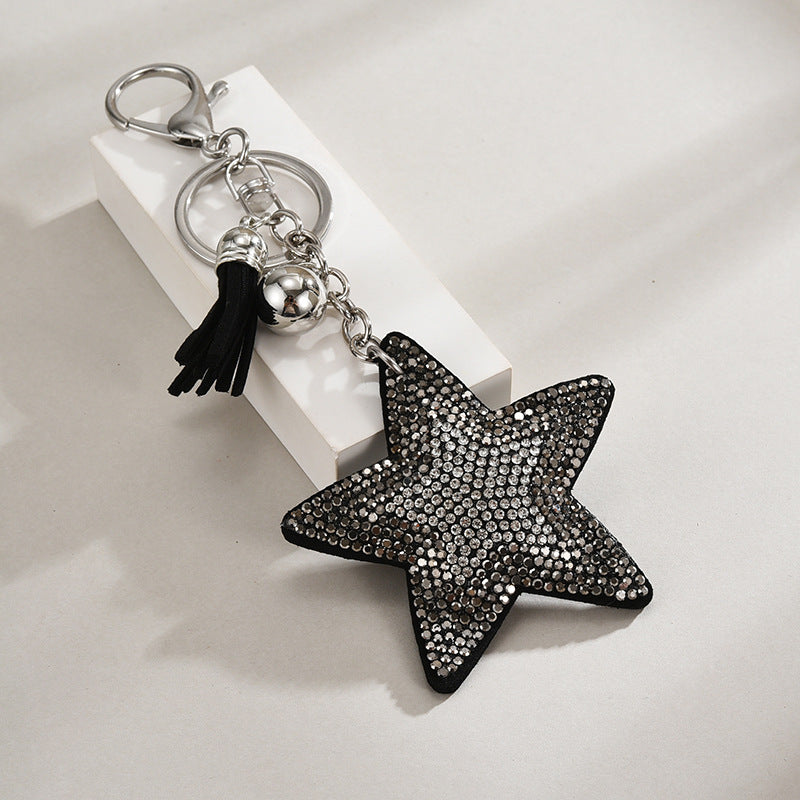 Velvet Pentagram Star Tassel Keychain | 8 Colours