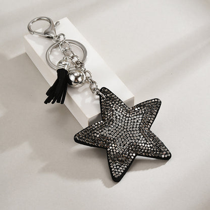 Velvet Pentagram Star Tassel Keychain | 8 Colours