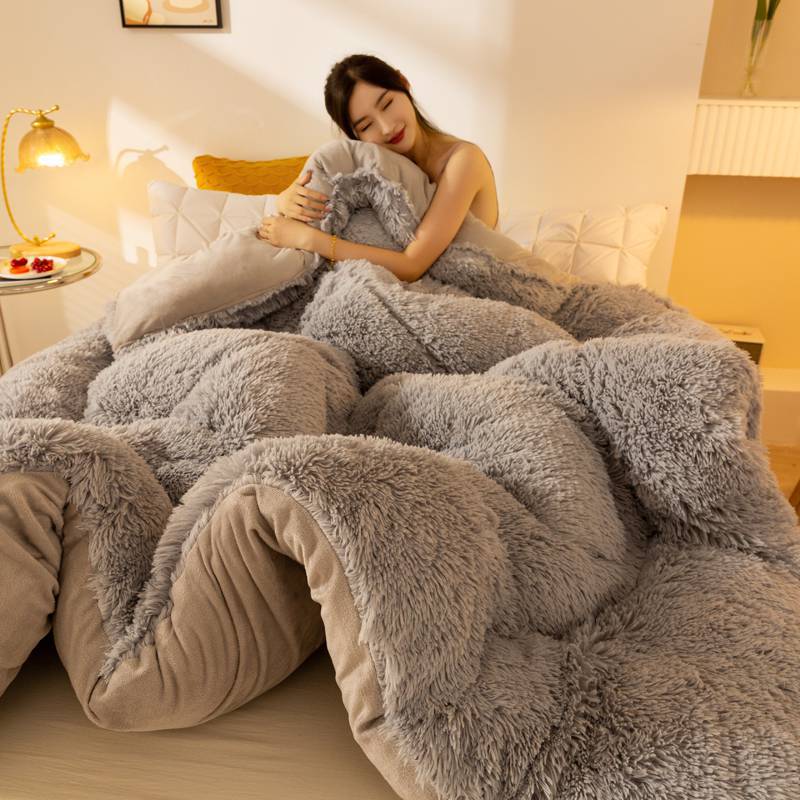 Double-Sided Velvet Winter Quilt | Mink & Crystal Fleece | 6 Colours