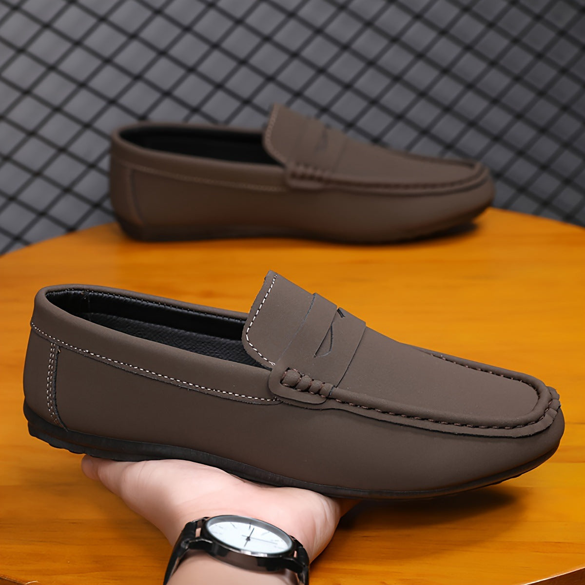 Men's Canvas Penny Loafer Slip-On Shoes | Sizes 24.5-28cm